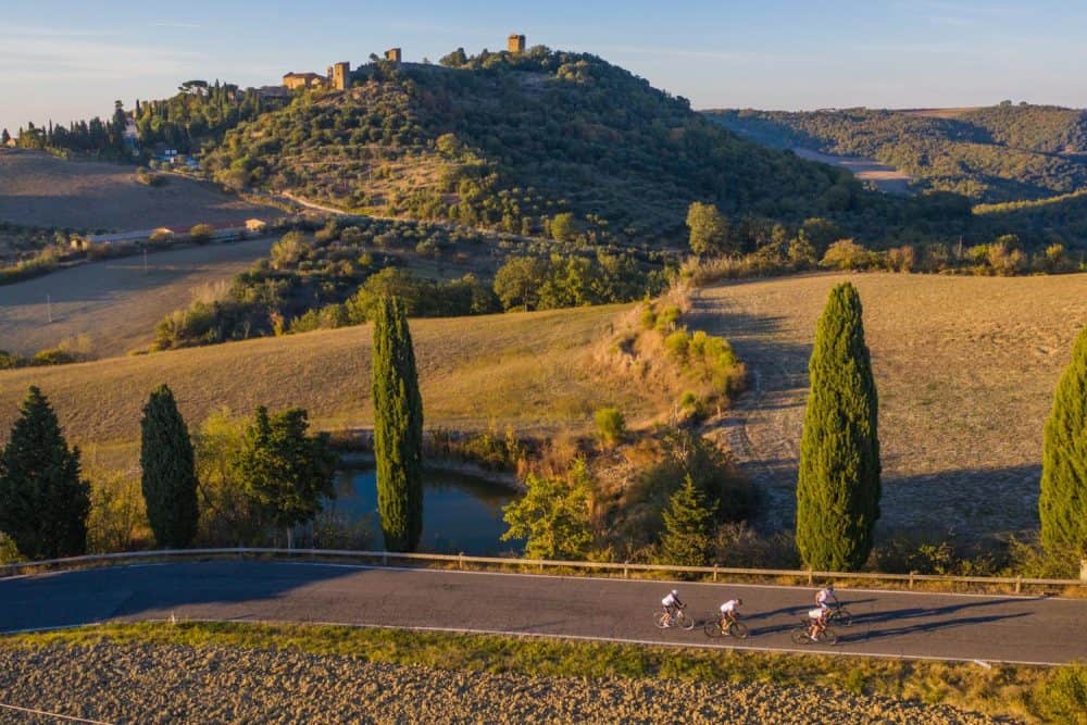 Cyclists in Tuscany Italy